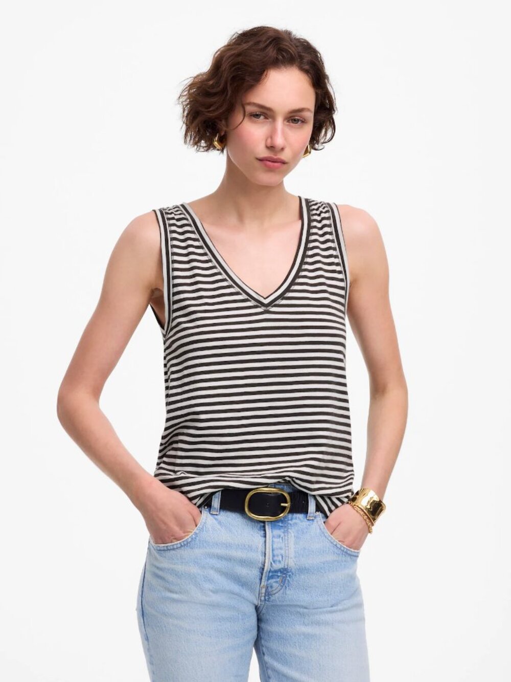 NWT Madewell Slub Relaxed V-Neck Tank